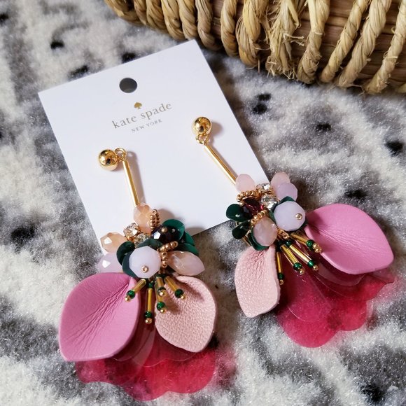 Kate Spade Vibrant Life Multi Pink Earrings Floral - Picture 5 of 7